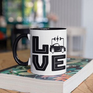 Electric Car Mug, Electric Car Owners Coffee Mugs, Cute Electric Cars Gift, Hybrid Car Gifts,  Tumbler Travel Mug Beer Can Holder Cooler