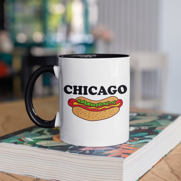 Chicago Style Hotdog Mug, Chicago Hotdogs Tasses à café, Funny Hotdog Lover, Cadeaux pour les gens de Chicago, Camp Mug, Tumbler