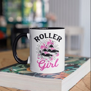 Roller Girl Mug, Rollerblading Girls Coffee Mugs, Cute Rollerblade Gift, Gifts,  Tumbler Travel Mug Beer Can Holder Cooler