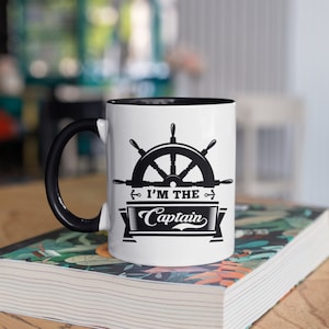 I&#39;m The Captain Mug, Boating Captains Coffee Mugs, Personalized Gifts, Customized, Boater Sailor  Sailing Tumbler Travel Mug Can Holder