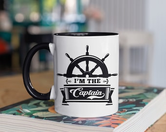 I'm The Captain Mug, Boating Captains Coffee Mugs, Personalized Gifts, Customized, Boater Sailor  Sailing Tumbler Travel Mug Can Holder