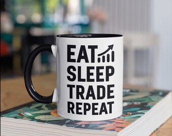 Eat Sleep Trade Repeat Becher, Lustige Stock-Investment-Kaffeebecher, Stock-Makler, Börse Tag Händler Investment Geschenk, Geschenke, Tumbler