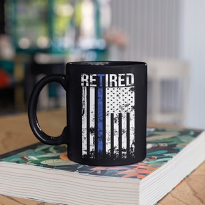 Retired Police Mug, Law Enforcement Retirement Coffee Mugs, Tumbler Travel Mug Beer Can Holder Cooler