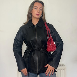 ヴィンテージ ブラックレザー ボンバージャケット - Etsy 日本