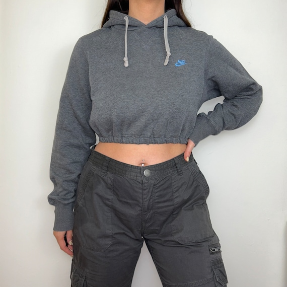 Grey nike cropped jumper sales