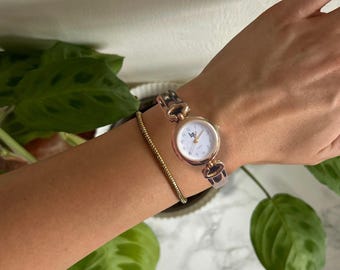 Vintage guldklocka liten elegant armbandsklocka för kvinnor HP-klocka