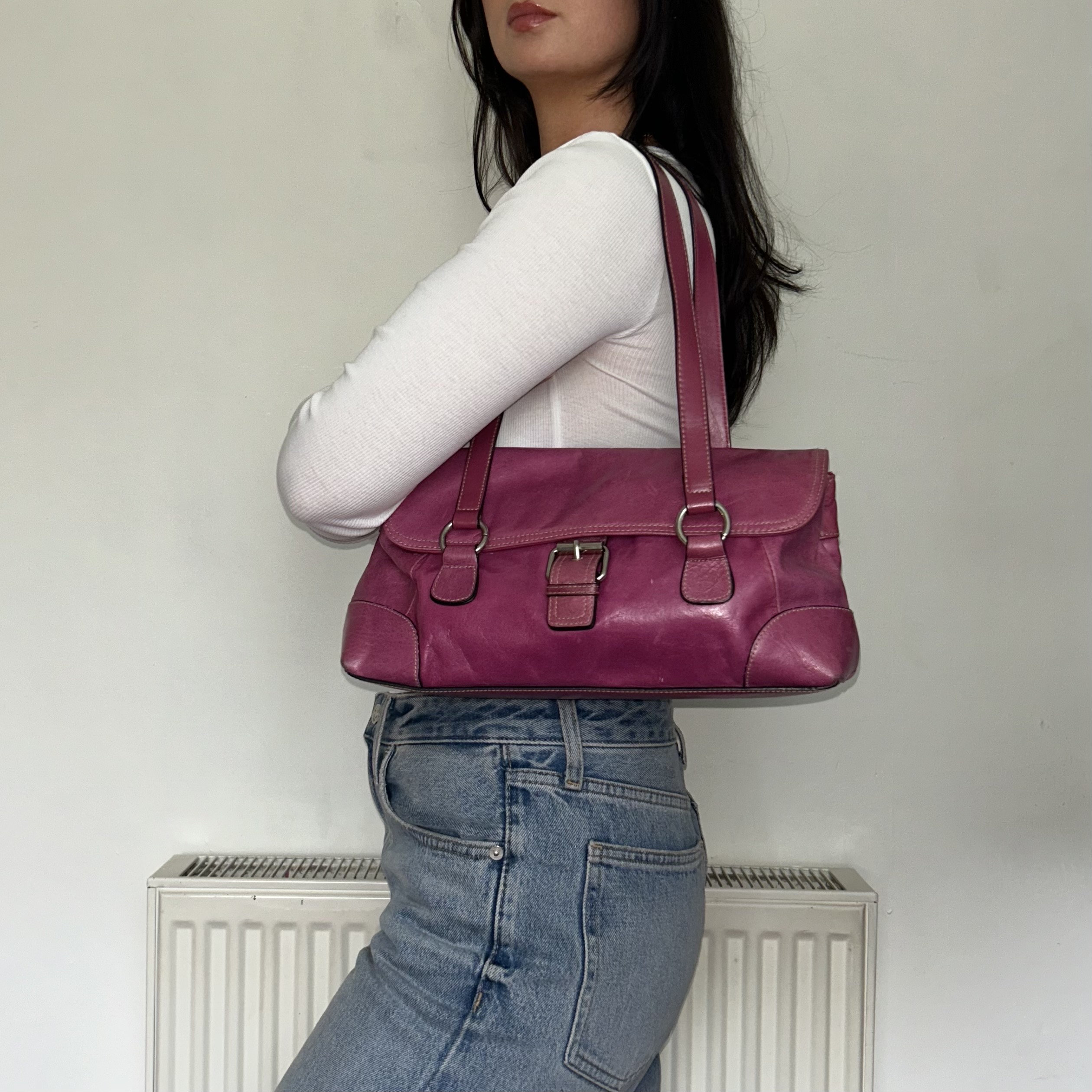 Leather Buckle Shoulder Bag - Etsy