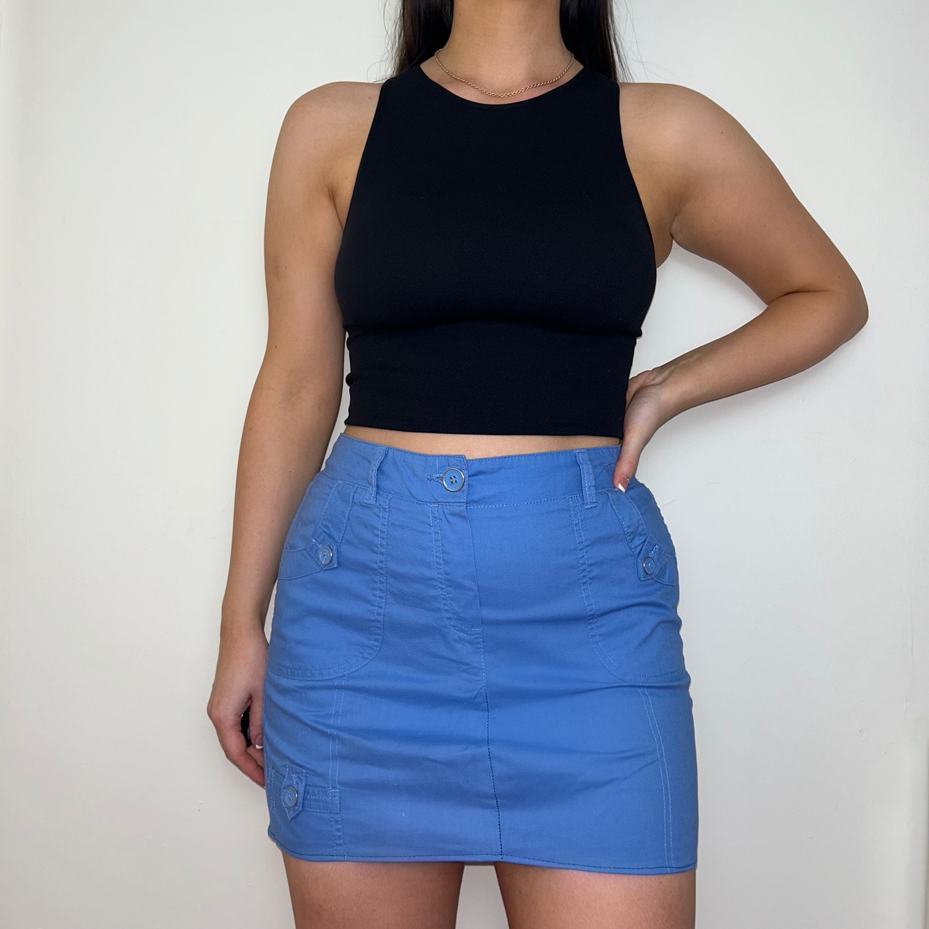 【U LAN】Vintage Fall-Up Cargo Mini Skirt KS1861_PALMCARGOMINISKIRT_VINT