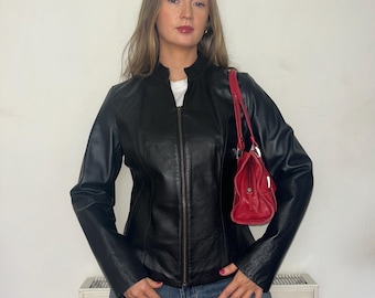 ヴィンテージ ブラックレザー ボンバージャケット - Etsy 日本