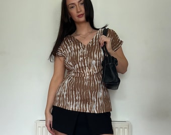 Vintage Brown 90s Blouse Top