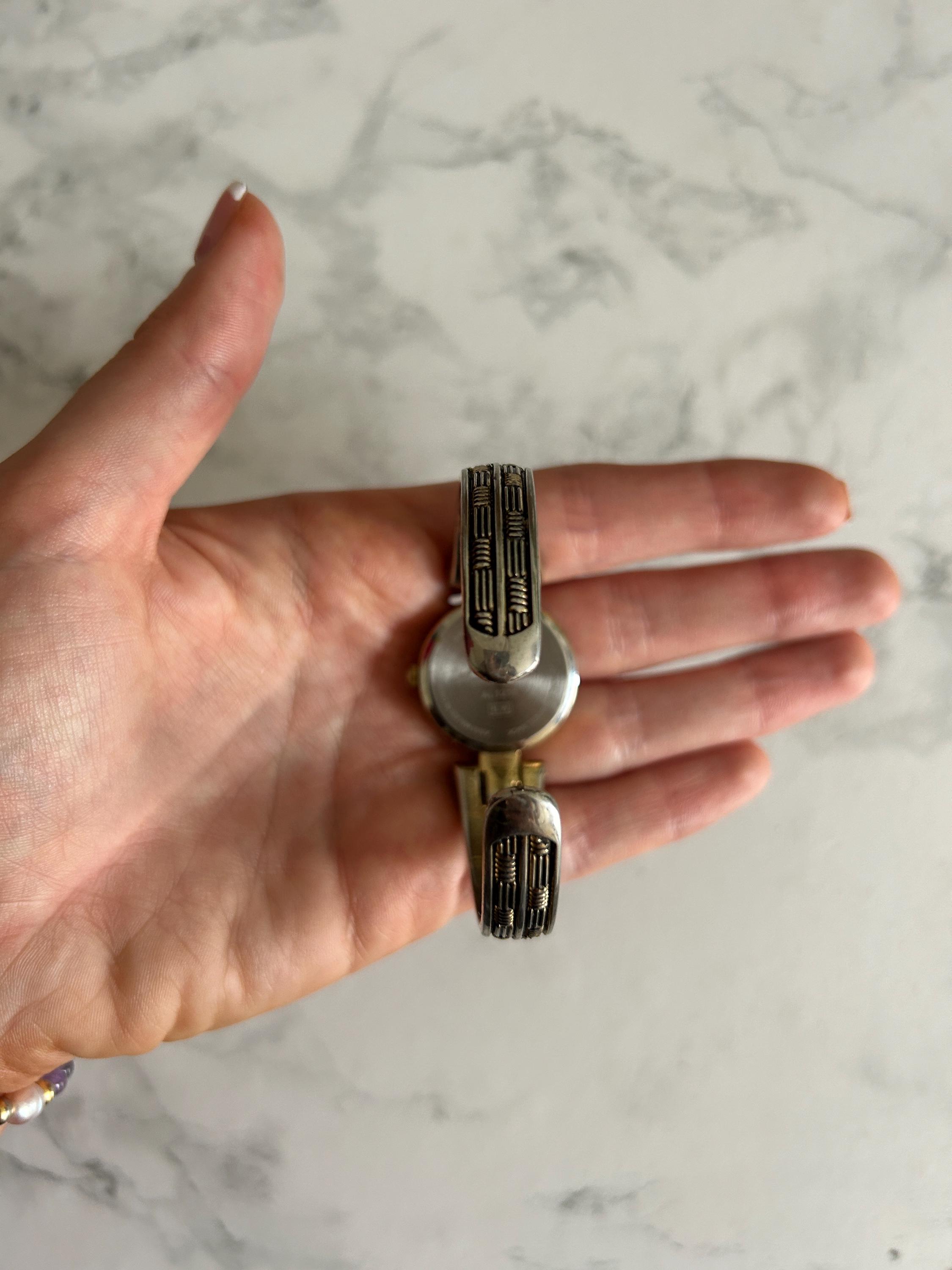 Vintage Women's Gold Silver Lamue Two Tone Bracelet Quartz Watch