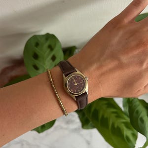 Vintage Women’s Gold Ricardo Brown Leather Quartz Watch