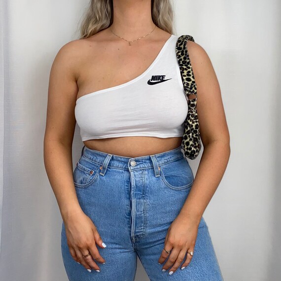 nike one shoulder crop top