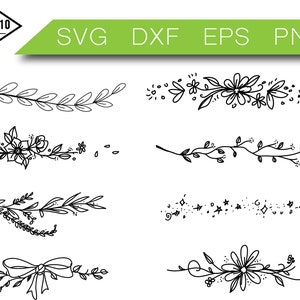 Floral Banner, design accents Bundle SVG Cut File, floral svg, floral designs svg, handmade svg, floral cut file, cricut, silhouette, cameo