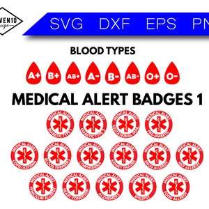 Medical Alert Bundle 1 SVG Cut File, medical svg, medical cut files, medical svg bundle, medical alert svg, nurse bundle, medical symbol svg