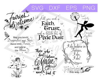 Fairy SVG Bundle, Elf design, Pixie Dust, Magic svg, Magic svg, Dragonflies, Fantasy Svg