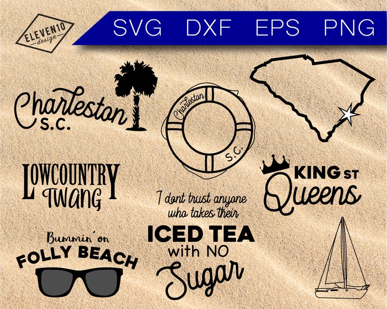 Download Charleston SC Bundle SVG Cut File vacation svg bundle | Etsy