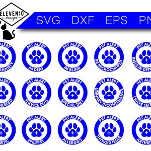 Paquete de alerta médica para mascotas SVG Cut File, paquete de mascotas, patas imprimir archivos cortados, bebés de piel svg, perro mamá