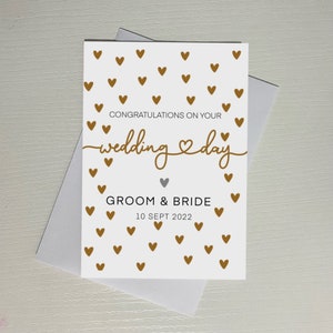 Goldhochzeits-Feier-Geschenk-Glückwünsche handgemachte gedruckte Karte