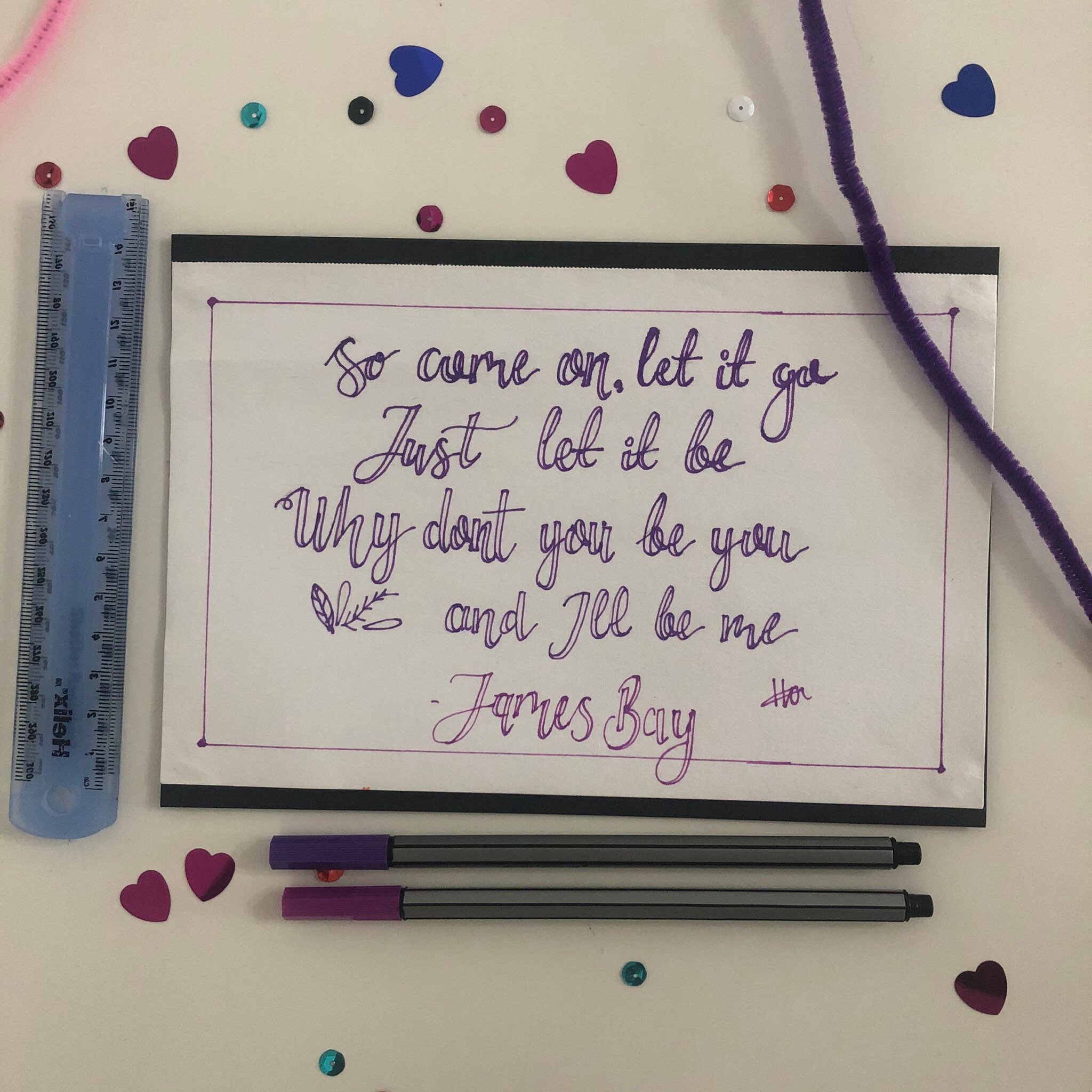 Original James Bay Let It Go Handmade Calligraphy Lyric Wall Etsy