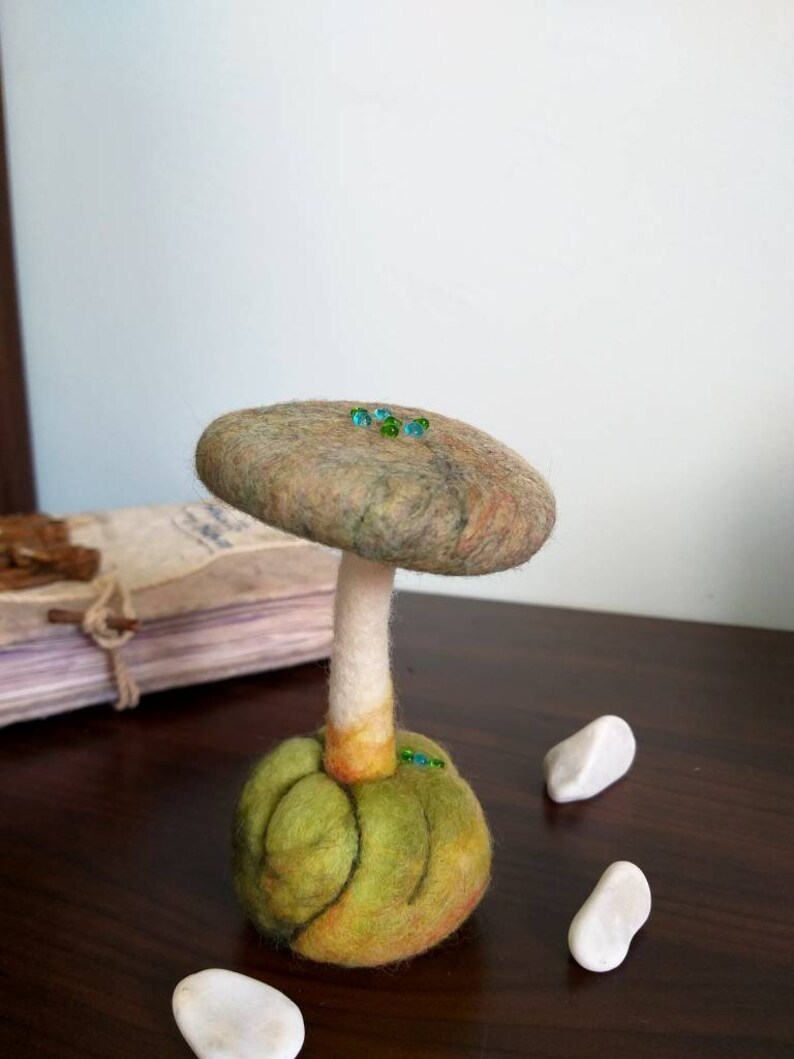 Needle Felted Mushroom on felted plant/mushroom table decor Etsy