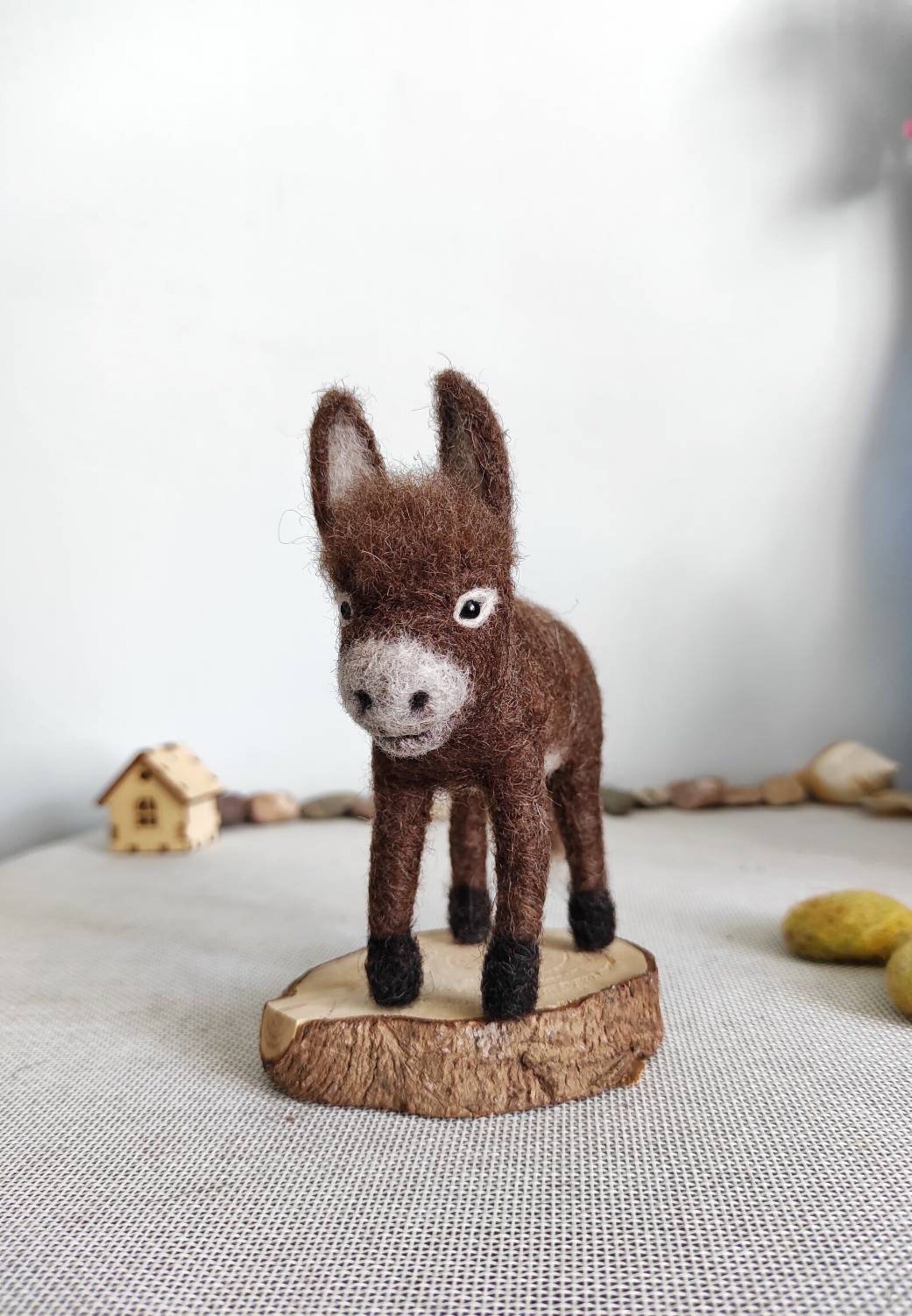 Needle felted donkey/Needle felted animals/Handmade Etsy