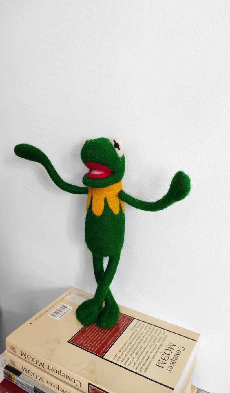 Kermit/Needle felted funny frog/needle felted frog Etsy