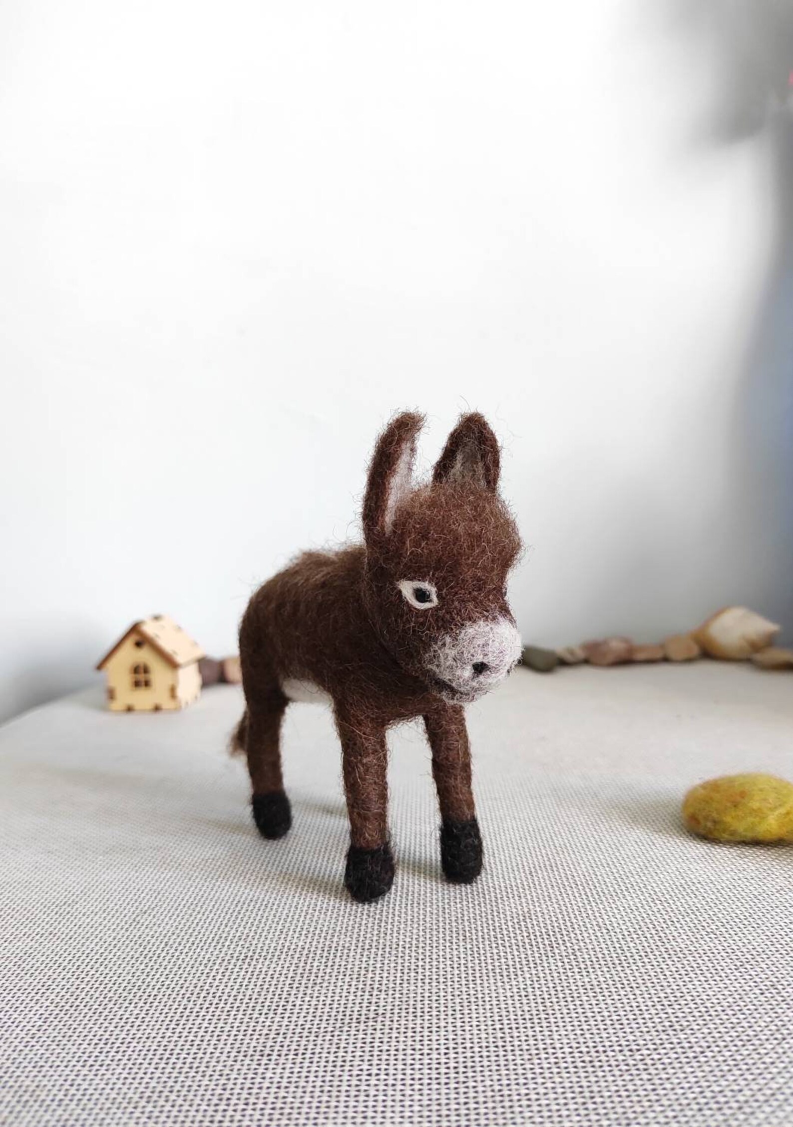 Needle felted donkey/Needle felted animals/Handmade Etsy