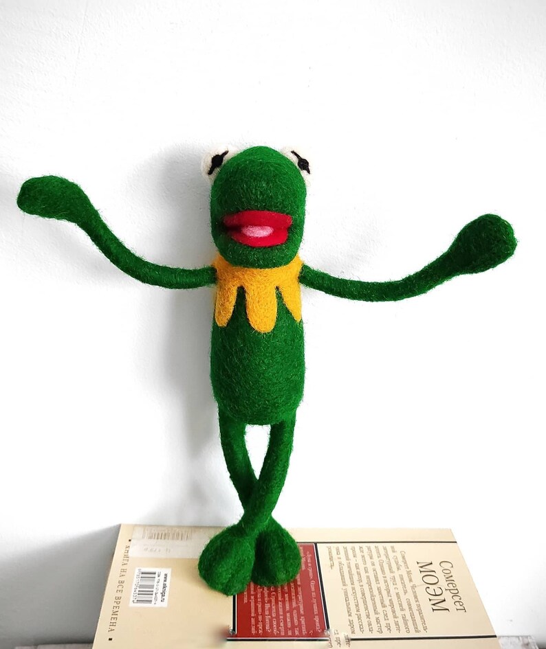 Kermit/Needle felted funny frog/needle felted frog Etsy