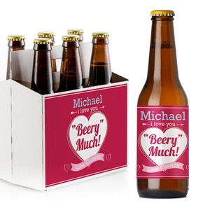 Beery Much Personalized Beer Bottle Carrier or Personalized Beer Labels { 615 }