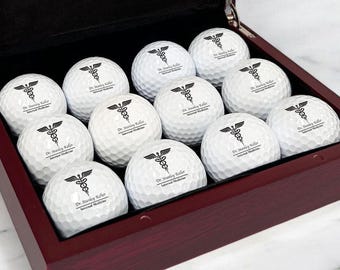 Caduceus Medical Doctor Golf Ball Gifts, Personalized Golf Fanatic Gifts, Gift For Golfer, Top Gift Ideas for Golfers {Item# 708}