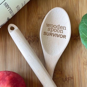 Cooking Wooden Spoon Survivor Party Engraved Etched or Blank Wooden Spoon Cooking Party Favors, Cooking Favors, Chefs Gifts - 1pc