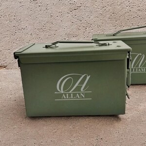Engrave Sparta Script Monogram Personalized Ammo Box, Father&#39;s Day Gifts, Gifts For Him, Gifts for Men , Personalized Gifts { 640 }
