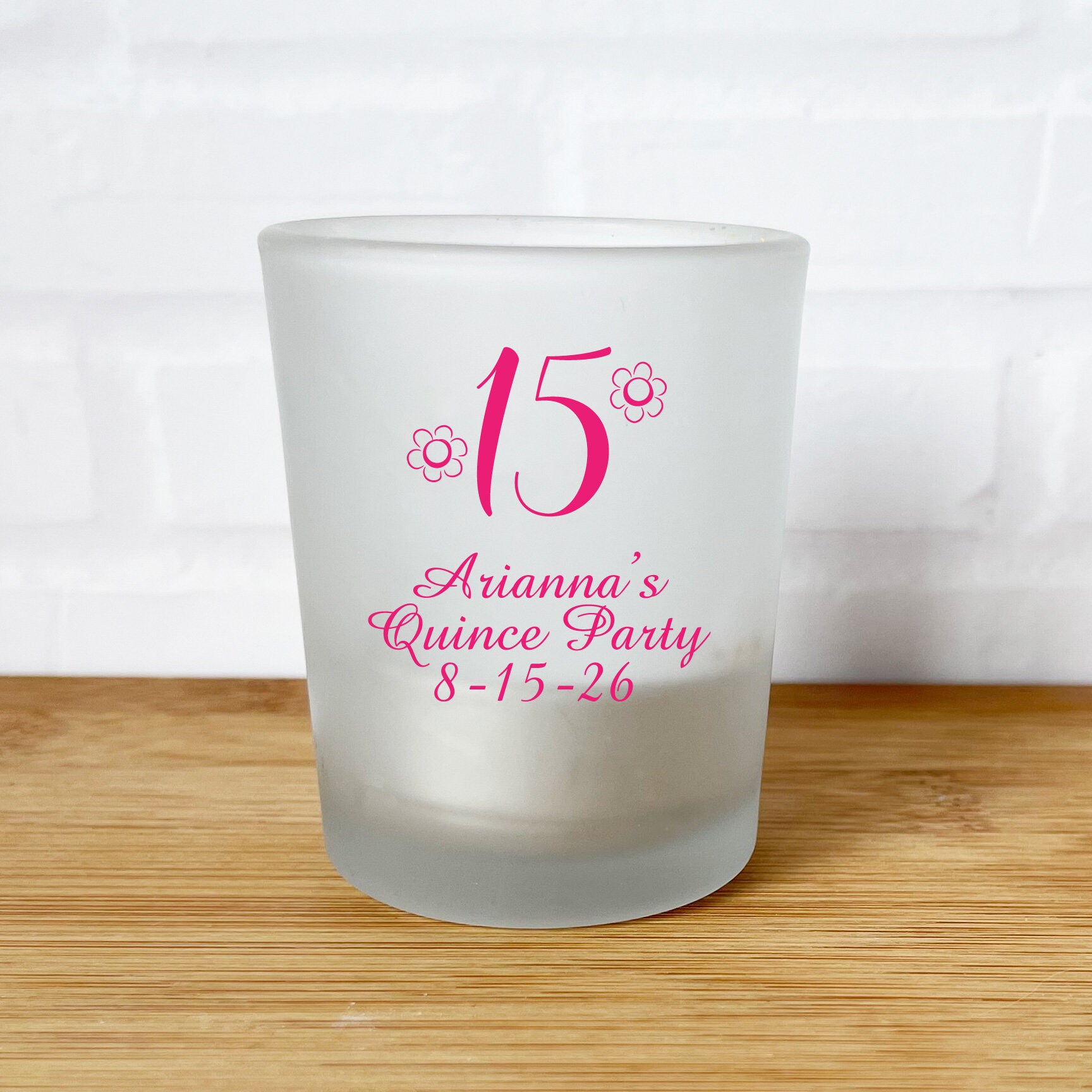 Printed 24 Pieces Mis Quince Crown Personalized Votive Holder Etsy