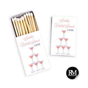 Personalized Champagne Tower Matches: Bridal Shower Favors (Set of 50)
