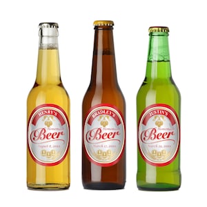 6 pieces Homemade Beer Personalized Beer Bottle Labels, Corporate Personalized Beer Labels { PPD58-R }