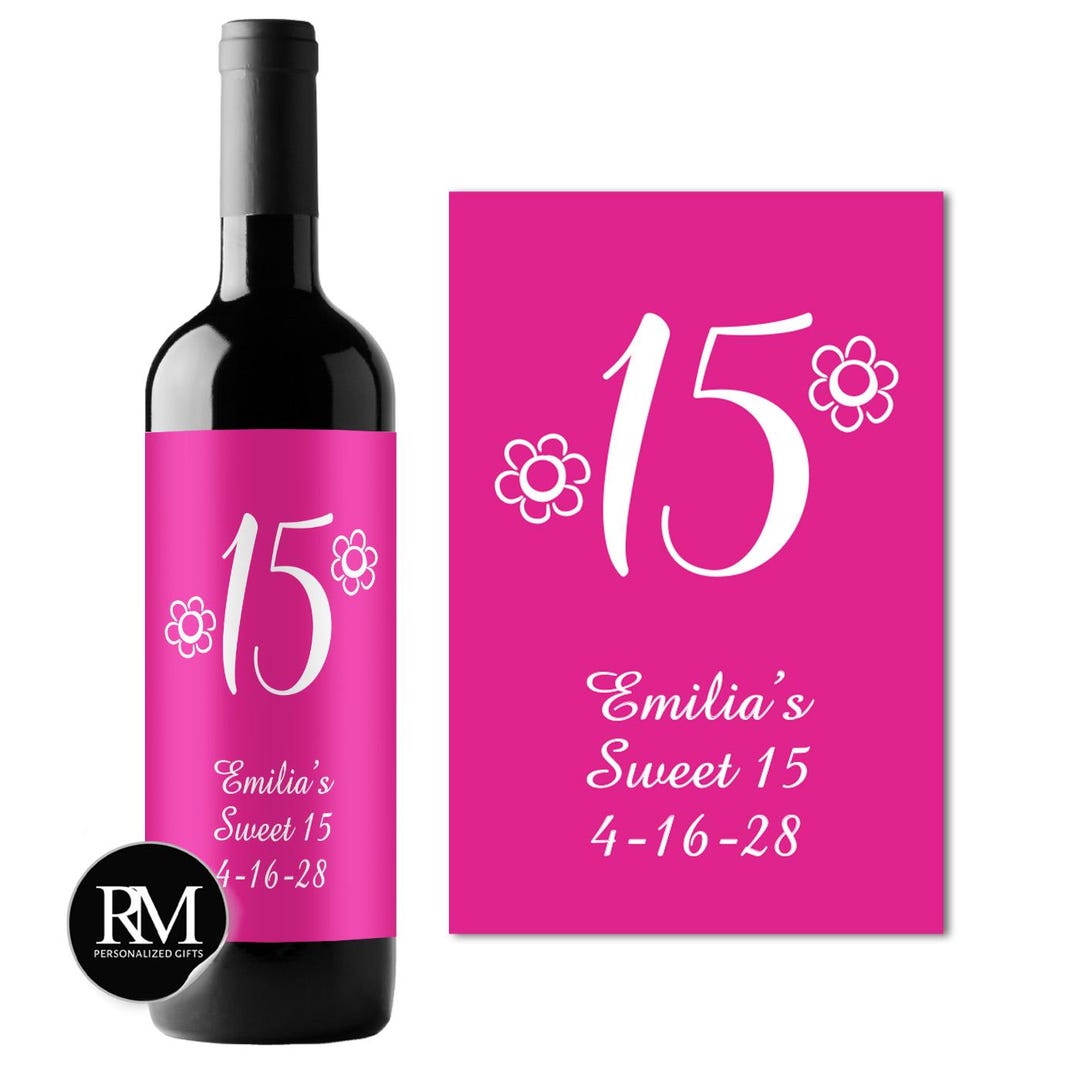 Personalized Mis Quince Años Wine Labels - Set of 12 - Etsy