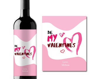 Set of 12 Be My Valentines Personalized Wine Labels, Valentine's Day Wine Champagne Mini Bottle Labels 899