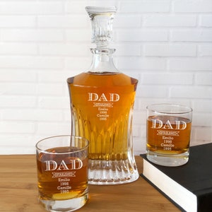 Marquis Whiskey Decanter Whiskey Rocks Glasses, Personalized Etched, Fathers Day Gift Groomsmen Best Man Gifts {Item#691-AS8122}