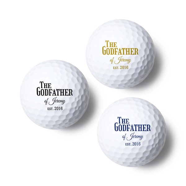 Printed 4 pieces Godfather Golf Ball Gifts, Personalized Golf Fanatic Gifts, Gift For Golfer, Top Gift Ideas for Golfers {Item# 628}