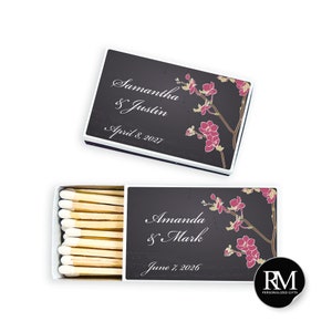 Orchid Personalized Matchboxes: Wedding Favors, Pack of 50