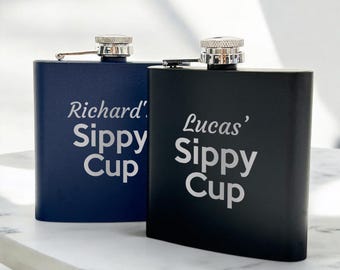 Personalized Stainless Steel Flask: Engraved Liquor Hip Flask, 6 oz
