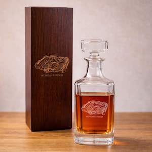 Stadium Whiskey Decanter, Whiskey Rocks Glasses, Personalized Etched, Dads' Gifts {Item#760}