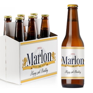 Birthday Personalized Beer Bottle Carrier or Personalized Beer Labels { 610 }