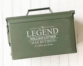 The Legend Has Retired Personalized Ammo Box | Father's Day Gifts, Gifts For Him, Gifts for Men and Women, Personalized Gifts