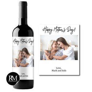 Personalized Wine Label Happy Mother&#39;s Day Labels, Mother&#39;s Day Personalized Wine Label 605, Set of 12