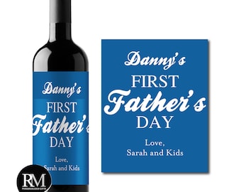 Personalized Wine Label First Father's Day Labels, Father's Day Personalized Wine Label 604, Set of 12