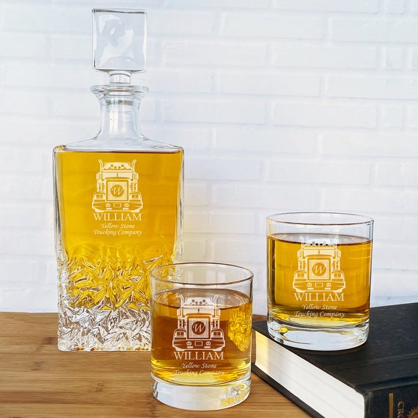 Whiskey Decanter Set Truck Etsy