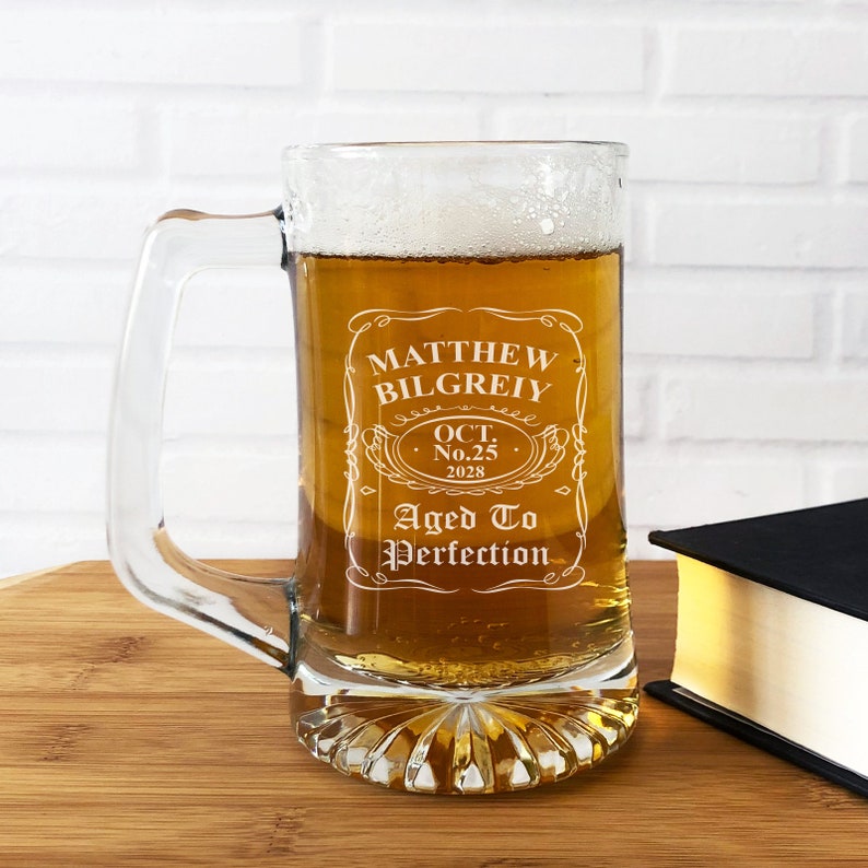 Large Beer Maxim Glass Beer Mugs Glasses Personalized Etched Etsy