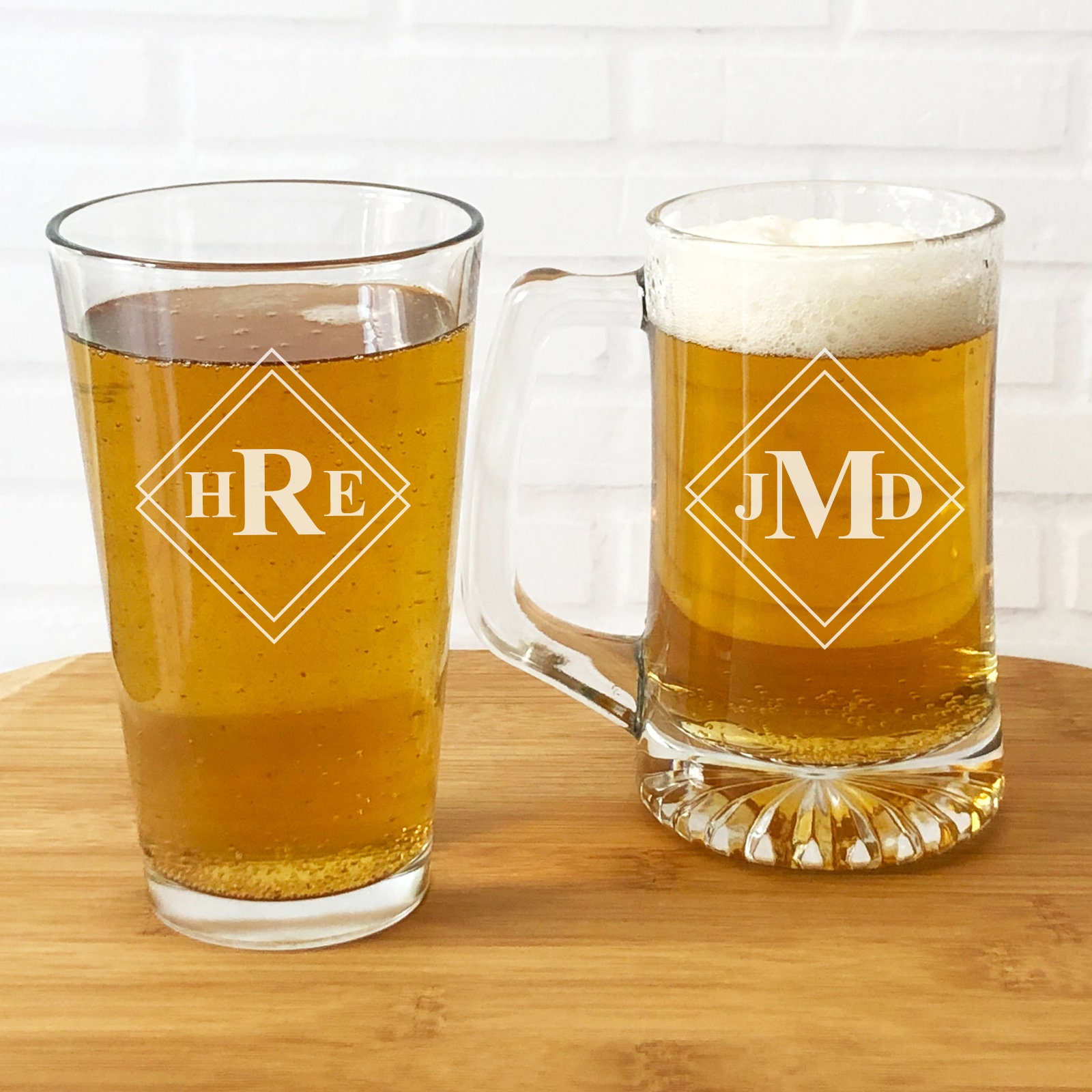 Beer Glass Pint Beer Glass OR Beer Mugs Glasses Personalized Etsy